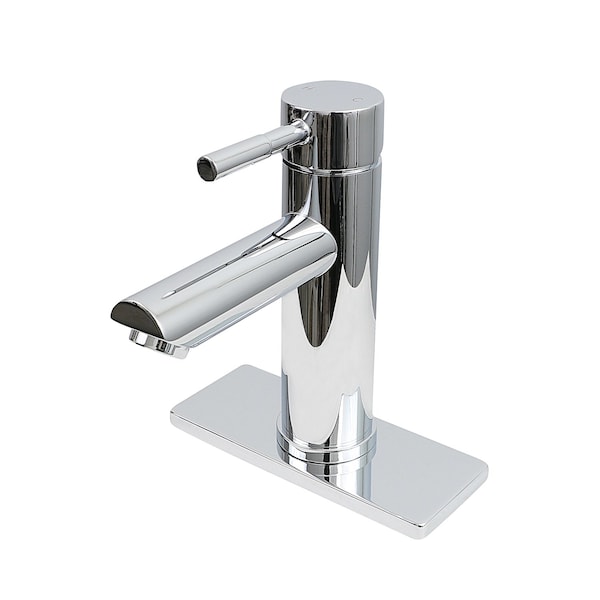Everflow Bathroom Faucet w/ Deck Plate, 1 handle, 1 or 3 hole Stainless Chrome BAC-V11C - main